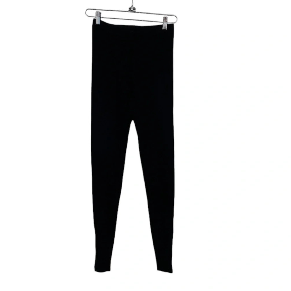 Intermix Leggings Womens Size Small Black Casual Stretch Ankle Zip High Waisted
